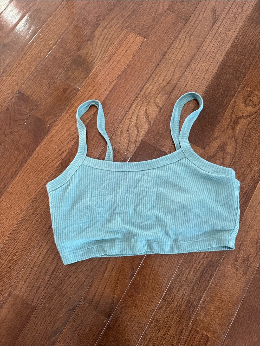 ALO Yoga Ribbed Scoop Bralette in Light Teal